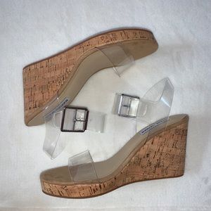 BNWB STEVE MADDEN Clear Wedge Sandals